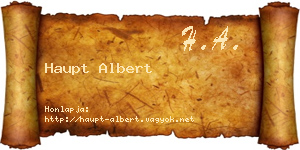 Haupt Albert névjegykártya