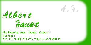 albert haupt business card